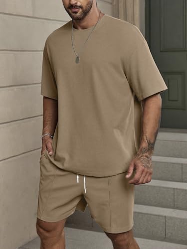 Image of Vogaan Men's T-Shirt and Shorts Set | Top & Shorts Night Suits Set | Night Wear for Men | Holiday Outfits for Men's
