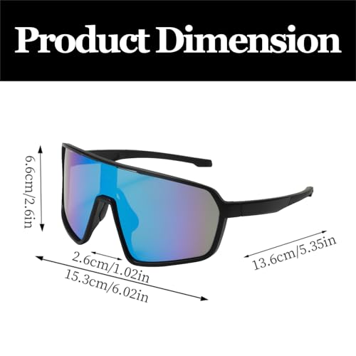 LJCZKA Sports Sunglasses for Women Men Oversized Square Frame Eyewear for Cycling Running Driving with UV400 Protection - Image 3