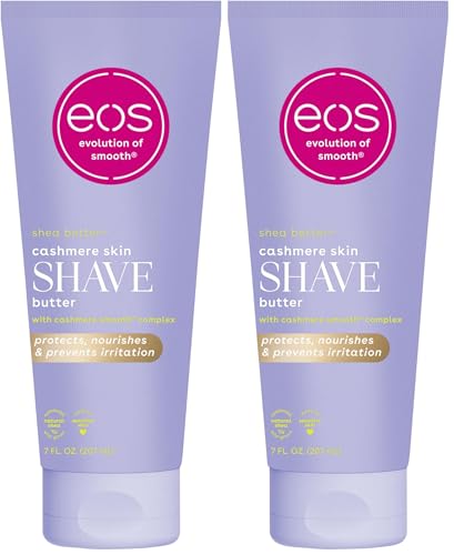 Image of eos Cashmere Skin Collection Shave Butter- Vanilla Cashmere,Non-Foaming,Moisturizing,Prevents Razor Burn,Shave Cream for Women,eos-Shave Cream,7 fl oz,(Pack of 2)