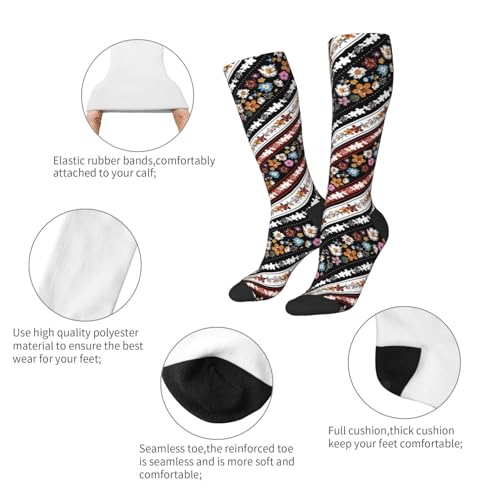 Image of Knee High Socks for Women Girls Fashion Women's Festival Stockings for Casual Running Work Travel