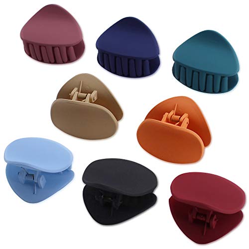 Geluzak Hair Clips for Women - 8 PCS Hair Claw Clips, Triangle Hair Clips Barrettes French Banana Jaw Clips Hair Clips for Thin Hair Clip Banana Clips Hair Clips for Thick Hair Matte Hair Clips Ganchos para el Cabello