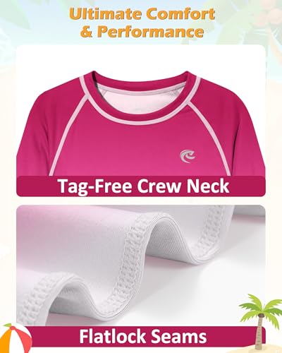 Image of Boys UPF 50+ Swim Shirt Long Sleeve, 1 or 2 Pack Rash Guard Tops