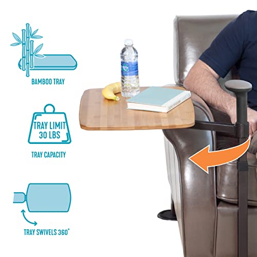 Stander Omni Tray Table, Adjustable Recliner Swivel TV Tray with Standing Handle for Adults, Seniors, and Elderly, Bamboo Laptop Desk for Chairs and Couches, Mobility Aid Sit and Stand Lift Assist 6 Stander Omni Tray Table, Adjustable Recliner Swivel TV Tray with Standing Handle for Adults, Seniors, and Elderly, Bamboo Laptop Desk for Chairs and Couches, Mobility Aid Sit and Stand Lift Assist - Image 7