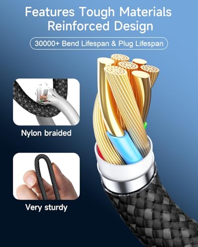 Image of iPhone Charger Lightning Cable 6FT 2Pack,[Apple MFi Certified]USB C to Lightning Cable Cord Black,Nylon Braided iPhone Fast Charger Charging Cord for iphone 14 13 12 11 Pro Max X 8 7 6 SE,iPad Air /Pro