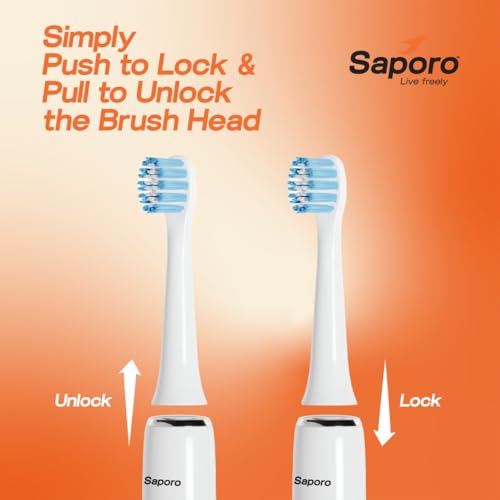 Image of Saporo VistaLite Sonic Electric Toothbrush Replacement Brush Heads (4 Pack), Refills for Adults, Soft Dupont Bristles for Gentle Cleaning & Plaque Removal, White