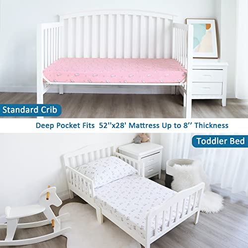 Image of Crib Sheets Girl 2-Pack, Fitted Crib Sheets 52'' x 28''