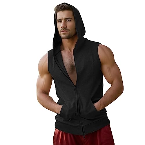 Haut de fitness à capuche débardeur stylé de musculation gym