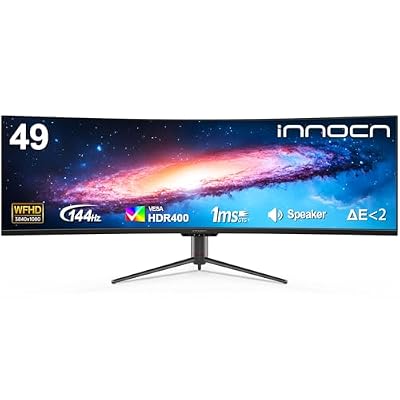 INNOCN 49" Curved Ultrawide 3840 x 1080P 144Hz Monitor, Screen Split for&hellip;