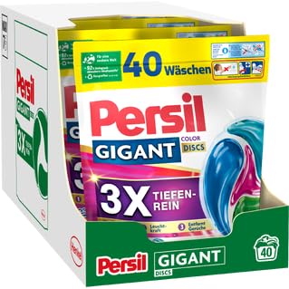 PERSIL Gigant Color DISCS 4er-Set – Waschmittel mit 3x Tiefenrein-Formel – Colorwaschmittel für strahlend reine Wäsche & hygienische Frische in der Maschine
