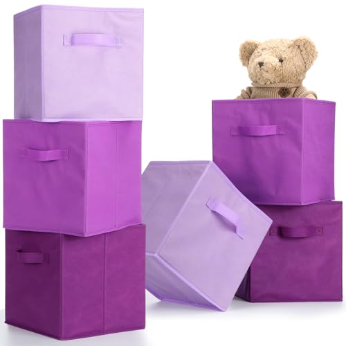 Karenhi 11" x 10.5" x 10.5" Purple Storage Cube, 6