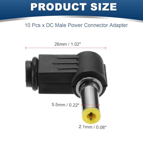 Adaptador macho de energía DC 5.5x2.1mm pack 5 miniatura 2