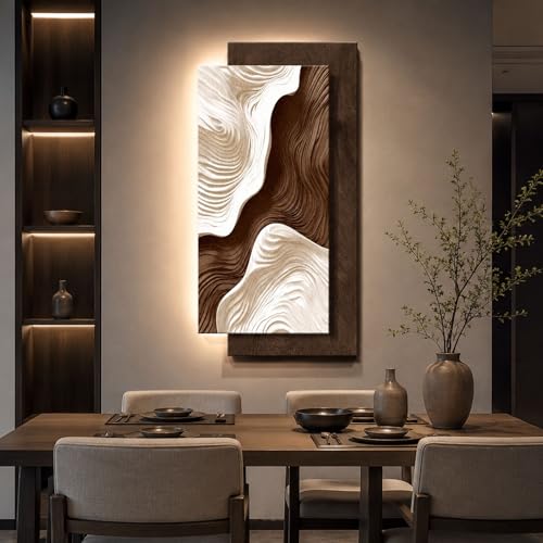Décoration murale 3D LED sculpture en grès pour une ambiance sereine