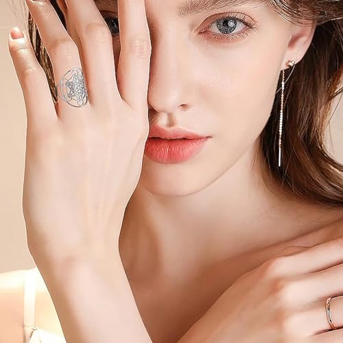 UNIFT Metatron’s Cube Ring for Men Women Stainless Steel Mysterious Sacred Geometry Archangel Magic Hexagram Ring Yoga Spiritual Symbols Talisman Jewelry2