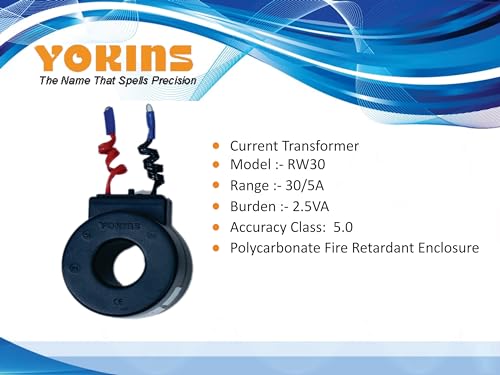 Image of YOKINS, Current Transformer 30 /5A, 30A CT for Ammeter as per IS2705 Model YOK-RW30 AC Current Measurement