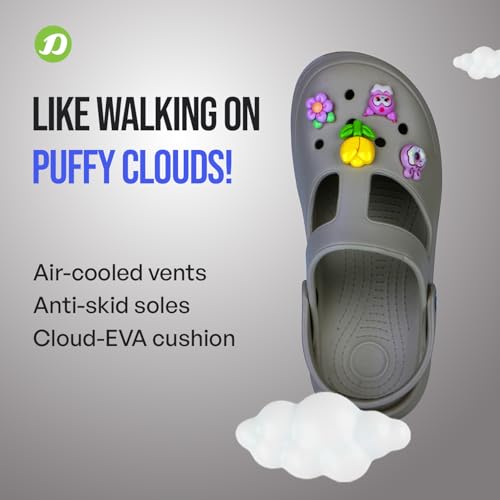 Image of DOCTOR EXTRA SOFT Women's Classic Charms Clogs /Sandals with Adjustable Back Strap for Adult | Comfortable & Light Weight | Stylish & Anti-Skid |Waterproof & Everyday Use Mules for Girls & Ladies D-511