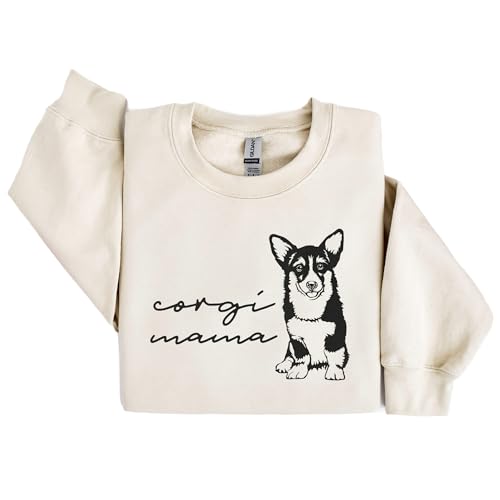 Corgi Mama Sweatshirt, Cute Pembroke Welsh Pet Parent Sweater, Dog Mom Gift, Dog Lover Shirt, Unisex Womens Crewneck Sweatshirt Sand4