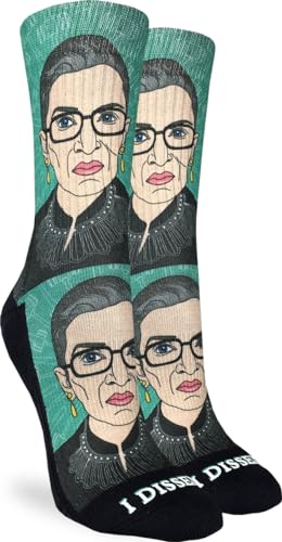 Good Luck Sock Women's Ruth Bader Ginsburg Socks, Adult, Shoe Size 5-9