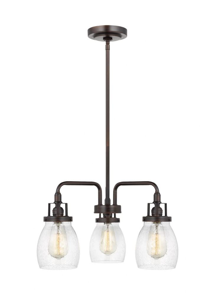 Generation Lighting 3114503-710 Belton Three - Light Chandelier Hanging Modern Fixture, Bronze