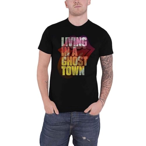 T-shirt Rolling Stones Ghost Town noir pour homme avec logo rock officiel