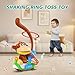 TI-TOO Baby Monkey Musical Crawling Toys 1-3 Year Old Boys Girls, Monkey Toddler Walking and Ring Toss Game Toys, Tummy Time Toys with Music & Lights Christmas Birthday Gifts for 3+ Boys Girls.