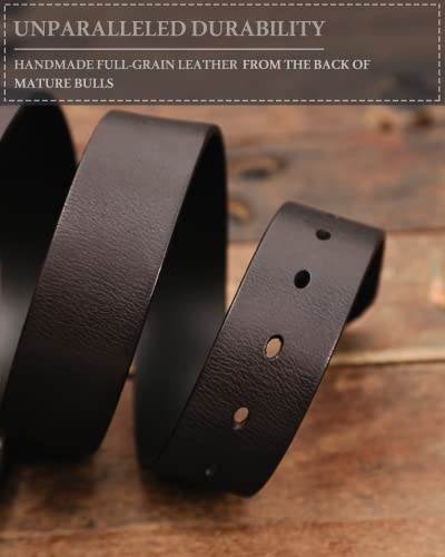 DONWORD Italian Full Grain Leather Belts for Men - Metal Buckle Durable Solid Belts for Jeans2