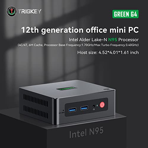 Trigkey Mini Pc 12Th Generation Intel Alder Lake-N N95 Processor,Up To 3.4Ghz(4C/4T) Micro Pc,Mini Computer With 16G Ddr4 Ram/500Gb M.2 2280 Ssd,Supports 4K@60Hz/Dual Hdmi/Wifi5/Bt4.0/W11 #TOP1