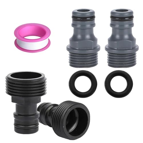Image of HAFRILY 4Pcs Hose Connector 3/4" Male Hose Connector and 1/2" Male Threaded Tap Connector Fittings for Garden Adapter Quick Connector