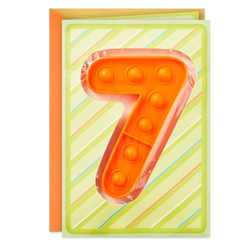 Hallmark 7th Birthday Card with Detachable Pop It
