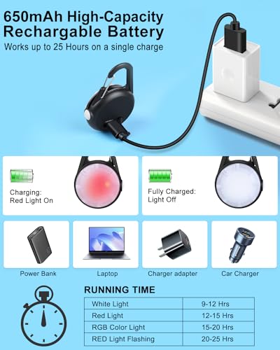 Daament Dog Lights For Night Walking, 2 Pack 4 Rgb Modes Dog Collar Light, Rechargeable Dog Walking Light For Nighttime Clip On, Ip68 Waterproof Safety Light For Running thumb #3