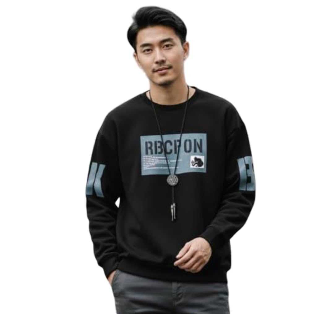 Men’s Premium Wool Crewneck Sweatshirt | Warm Winter Pullover with Urban Typography Print | Soft & Cozy Full Sleeve Casual Outerwear for Men-image-14