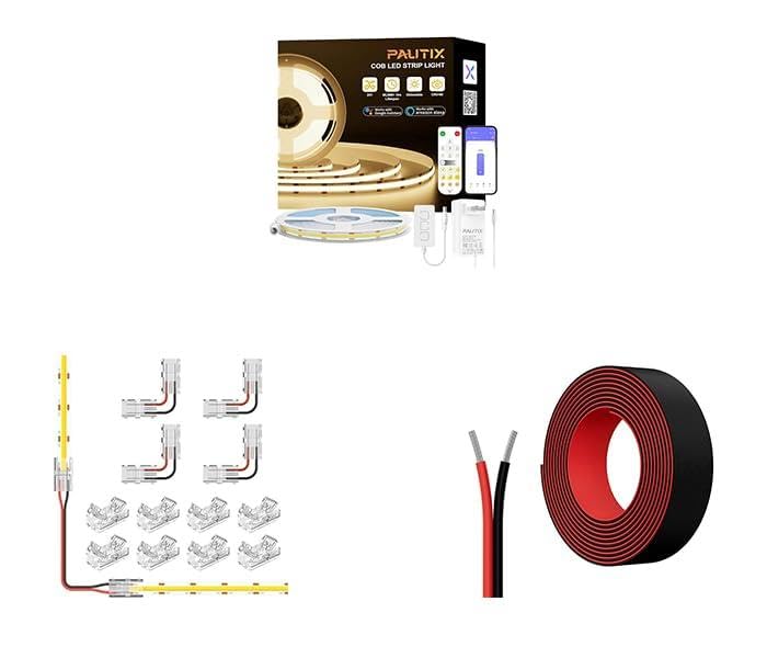 Tira de led COB PAUTIX 6.1 m 3000k con conector 8mm miniatura 1