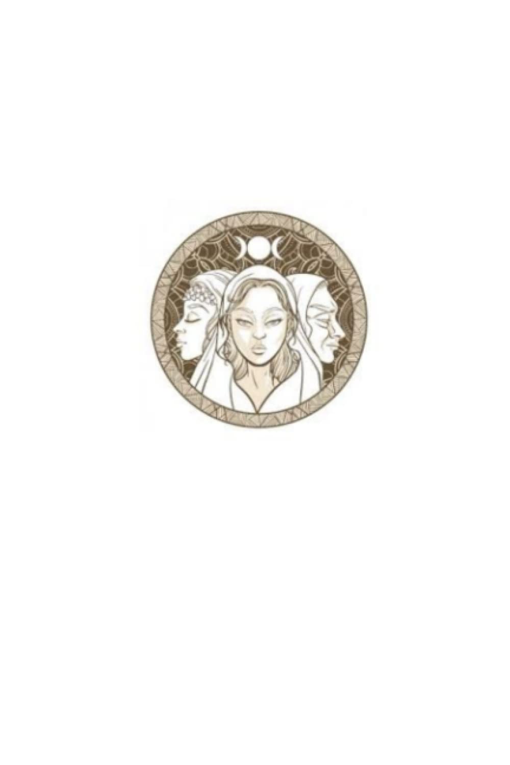 Triple Goddess, White Notebook, Maiden Mother Crone Journal, Book of Shadows, 100 Blank lined Journal