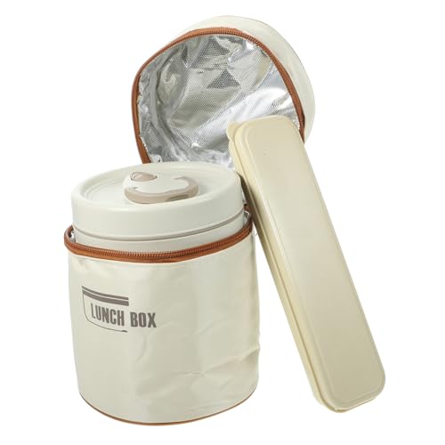 CHICAMPERA Ciotola Per Zuppa Isolata in Acciaio Con Coperchio Ciotola Per Ramen Con Design Antiscivolo Interna Con Coperchio Stagnola Scatola Isolata Per Alimenti Con Manico Antiscottatura