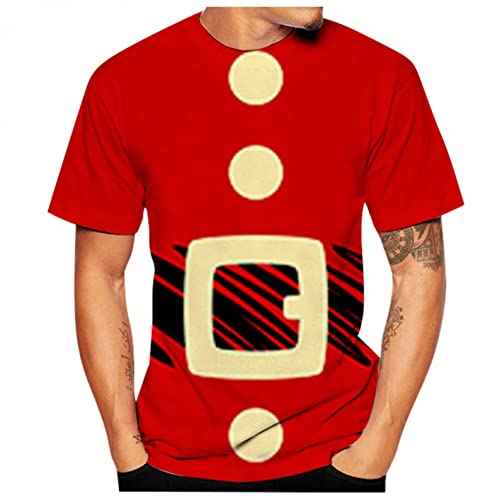 Zhiyao Camiseta de Navidad para hombre, regalo de Navidad, jersey de Papá Noel, disfraz de cosplay, ropa de calle, regalo ideal, 1-rojo, XXXL