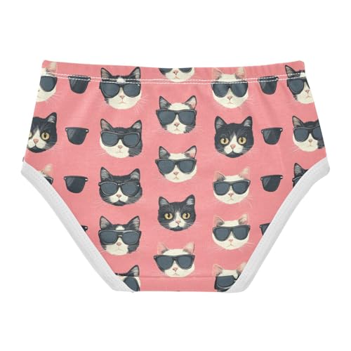 ZZKKO Sunglasses Cool Cat Girls Underwear Toddler Panties for Girls Comfort Brief Size 2-8T2
