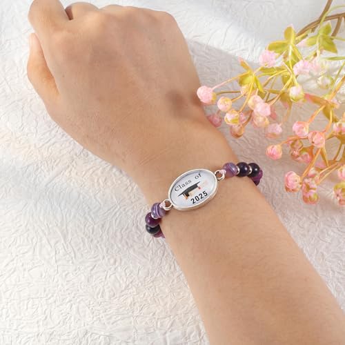Image of Sunflower Jewellery Graduation Gift 2025 Graduation Bracelets (Class of 2025 Black Cap)