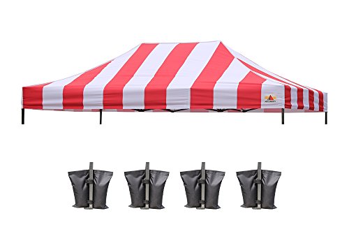Image of ABCCANOPY Replacement Canopy Top for Pop Up Canopy Tent 10x15 Red Stripe