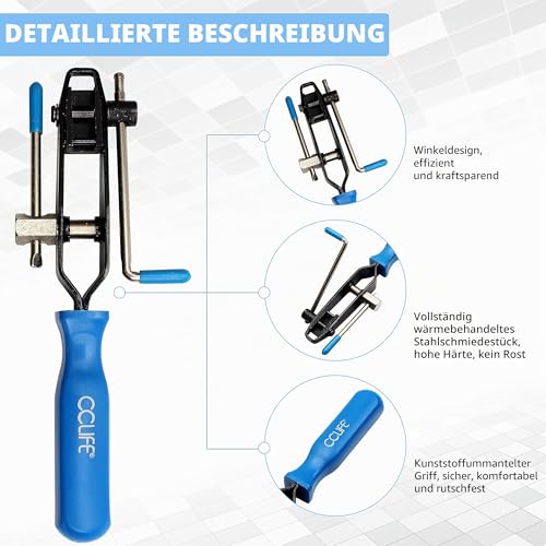 CCLIFE 2tlg Achsmanschetten Klemmen Zange Schlauchschellenzange Manschetten Klemmzange mit Schneidvorrichtung