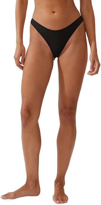 COTTON ON Womens Refined High-Side Brazilian Bikini Bottoms Black, Medium