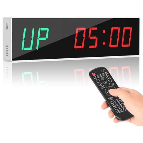 Dienmern Large Digital Gym Timer – Remote Control Gym Clock Wall with Interval Timer