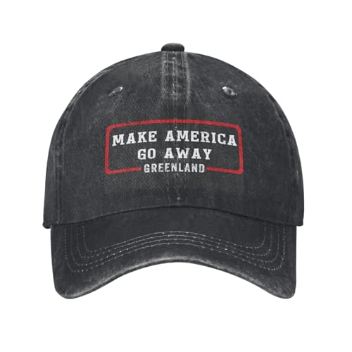 Owbnaa Make America Go Away Cap for Men's Greenland Anti MAGA Baseball Hats for Women Black