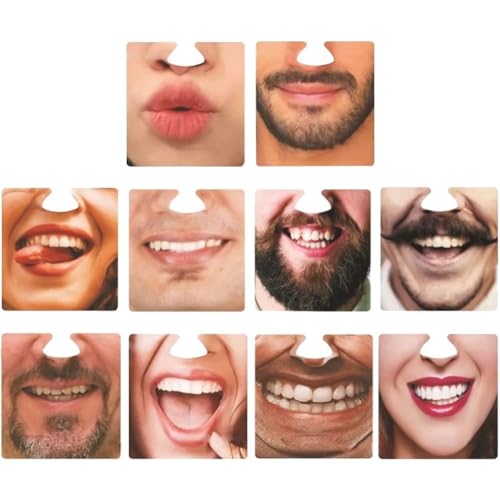 Fituenly Sottobicchieri per Birra, 10 Pezzi di Sottobicchieri con Foto di Facce Buffe, Sottobicchieri in Cartone Riciclabile, Carta,