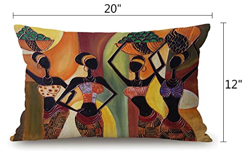Solekla JCPILLOW-JC0135 Farmhouse Decorative Outdoor Throw Pillow Covers For Couch Sofa Bed African Woman Pillow Cover Modern Decor Pillow Case 12 X 20 Inch thumb #1