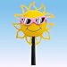 Coolballs California Cool Sun Pink Sunglasses Car Topper with Car Magnet Buddy Magnetic Roof Antenna Ball Stand