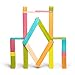 Tegu 22 Piece Magnetic Wooden Building Block Toy Set Expansion Pack Medium Tints (Girl-Boy Educational STEM Gift For Ages 1, 2, 3, 4, 5, 6+ Years Old)