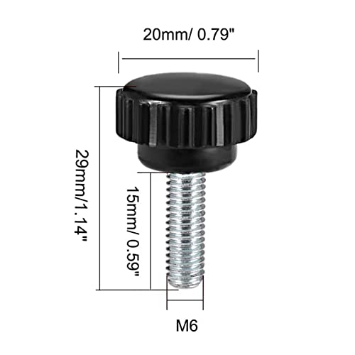 TA-VIGOR 6Pcs M6 x 15mm Male Thread Knurled Clamping Knobs Grip - Image 2