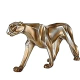  YUQZYT Sculptures Décoratives Objets De Décoration 44 cm Art Bronze Léopard Statue Animal Guépard Figurine Résine Artisanat Bureau Décoration Bureau