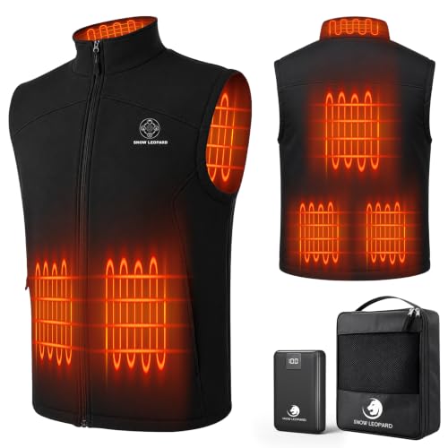 Softshell Heated Vest for Men with Battery Pack Included 16000mAh Large