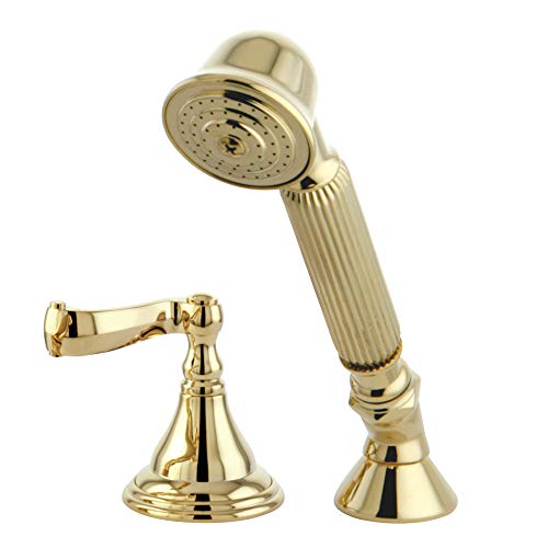 Kingston KSK5362FLTR Ducha de mano para montaje en cubierta, Latón pulido | Con desviador para grifo de bañera romana miniatura 1