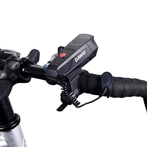 image for DAWAY A14 110dB Electric Bike Horn - 5 Sound Modes, Loud Bicycle Handl